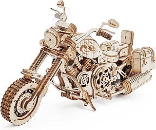 ROKR Model Kits for Adults to Build Mechanical Gears Cruiser Motorcycle DIY Wooden 3D Wooden Puzzle