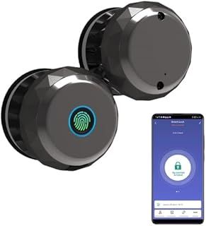 Smart Door Knob, Fingerprint Door Lock with APP Control and Key, Quick Access Door Knob for Bedroom, Home, Offices, Apartments and Hotels