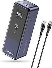 EnergyQC 65W 24,000mAh Laptop Portable Power Bank Fast Charging Battery Pack with USB C Outputs & Inputs Compatible with iPhone 16/15/14/13 Series, Samsung, Dell, and More