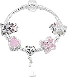 1st Birthday Silver Plated Charm Bracelet for Girls with Gift Box