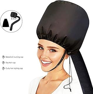 hadio Bonnet Hood Hair Dryer, Adjustable Hair Dryer Hood Bonnet for Hand Held Hair Dryer Cap Bonnet, Stretchable and Extended Hose Length Hair Drying Bonnet for Hair Care, Styling &Deep Condition