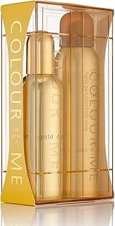 COLOUR ME Gold Homme Perfume for Men. 100ml Eau de Parfum Men & 150ml Body Spray - Twin Perfume Gift Set Men. Luxury Fragrance - Mens Aftershave, Long Lasting Fragrance for Men by Milton-Lloyd