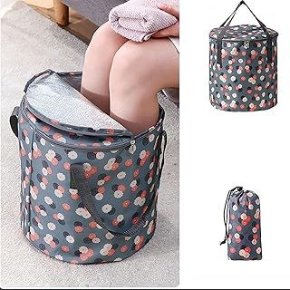 Collapsible Bucket for Soaking Feet - Insulation with lid Portable Travel Foot Bath Tub, Foot Soaking Bath Basin Portable, Foot Spa Soaking Feet Home Pedicure Basin Outdoor Camping