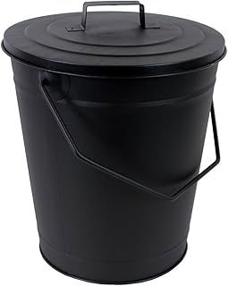 JVL Charnwood Coal Bucket Fire Fireside Log Holder 28 x 32cm with Handle & Lid