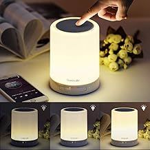 Homecube Bedside Lamp with Bluetooth Speaker, Smart Portable Touch Lamp Mood Night Light, Christmas Valentine Birthday Gifts for Women Men Teenage Girls Boys Kids (White)