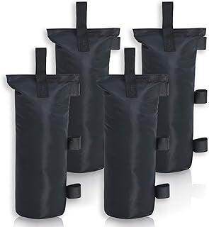MASTERCANOPY Set of 4 Gazebo Sand Weights Bags with Pothook for Pop Up Portable Folding Canopy, (Big, Black, Up to 31KG IN TOTAL)