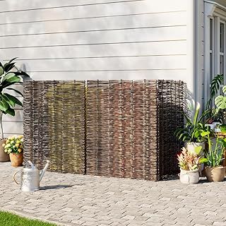 Warmiehomy Wheelie Bin Screen Willow Wheelie Bin Hideaways Triple Wheelie Bin Storage Outdoor Bin Shed 3 Wheelie Bins Screen