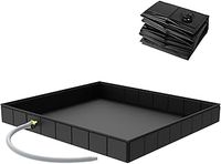 Zhwidnerso Foldable Shower Base, 104x104x13cm Large Portable Shower Pan with Drain Pipe, Camping Shower Base, Tent Shower Tray Awning Base for Indoor Outdoor Camping, Pet Shower Bathing Tray