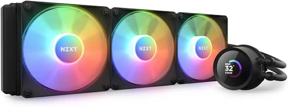 NZXT Kraken 360 RGB - RL-KR360-B1 - 360mm AIO CPU Liquid Cooler - Customizable 1.54" Square LCD Display for Images, Performance Metrics and More - 3 x F120 RGB Core Fans - Black