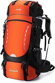 HOMIEE 45L 60L Hiking Rucksack for Men Women, Waterproof Walking Backpack Lightweight Skiing Camping Trekking Travel backpack for Fishing, Cycling, Climbing