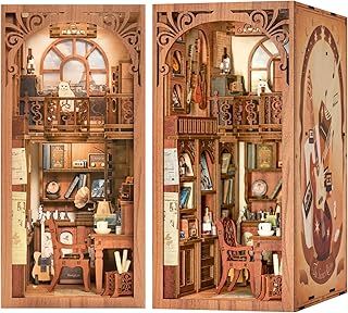 Fsolis Book Nook Diy Miniature House Kit 3D Wooden Puzzles Bookshelf Decor Dolls House Model Kits Book Gifts (The Secret Rhythm)