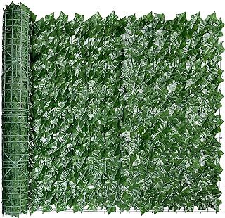 Artificial Ivy Privacy Fence Screening, 1m x 5m (3.28x16.4ft) UV Resistant Artificial Hedge Panel, Garden Fence Cover for Outdoor, Balcony & Patio Decoration, Durable Fake Plant Wall
