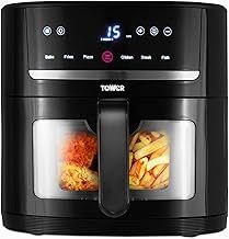 Tower T17116 Vortx Eco Saver Air Fryer with Vizion viewing Window, 1350W, 4L, Black