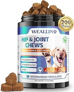 Joint Supplements For Dogs - Dog Joint Supplements 200Pcs Hip & Joint Care For Dogs Joint & Hip Treats with Glucosamine & Chondroitin, MSM, Lipid Mussels Joint Care Chews For All Breeds Chicken Flavor