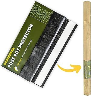 Pro-Wrap Standard | Wood Protector for Fence Posts | Post Saver Sleeves with Dual-Layer Rot Protector | Fence Protector | Fits 3x3” to 4x4" Square and 3” to 5" Round Posts