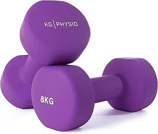 Weights Dumbbells Set Women & Men - Neoprene-Coated & Sweat-Resistant Weights Set with Anti-Roll Technology & A3 Exercise Poster, Gym Equipment for Home, 1-10 kg Dumb Bells Pair