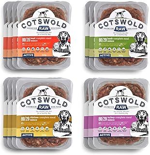 Cotswold RAW Raw Dog Food, Active 80/20 Mince, Adult Dog Food, BARF Premium British Meat Raw Food for All Dogs, Frozen Dog Meal, Mixed Mince - 7kg