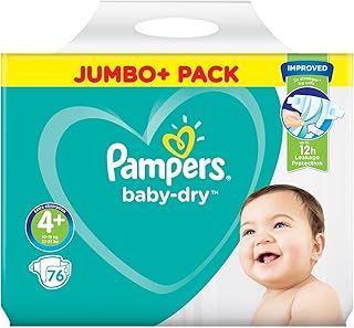 Pampers Baby Dry Nappies, Size 4 Plus