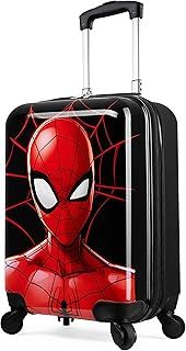 Marvel Carry On Suitcase for Kids Spiderman Cabin Bag with Wheels Luggage Bag for Boys Carry On Travel Bag with Wheels and Handle Small Suitcase with Wheels Black/Red