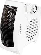 Russell Hobbs RHFH1005W 2000W/2KW Electric Heater in White PTC Ceramic Heater, Portable Horizontal Vertical 2 Heat Settings Overheat Protection, Adjustable Thermostat 20m2 Room Size, 2 Year Guarantee