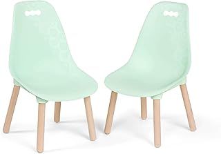 B. spaces - 2 Chairs Set For Toddlers with Wooden Legs - Mint - Furniture For Kids - Kid Century Modern, 3 Years +