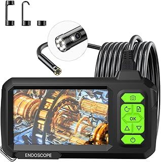Pinci 4.3" Dual Lens Endoscope Inspection Camera with 8 LED Lights, 1080P HD Drainage Borescope Camera, IP67 Waterproof Borescope, 16.5FT Snake Endoscope Cameras, 180° lens conversion, Gadgets for Men