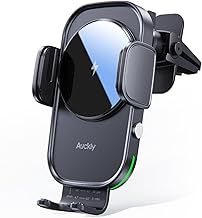 Qi 15W Car Phone Holder Wireless Charger, [270 ° Automatic Clamping], Wireless Car Charger Mount, Air Vent, for iPhone 11 12 13 14 15 16 Series & Samsung, Electromagnetic Induction, Black