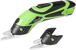 walowalo Electric Fabric Scissors Box Cutter Material Scissors Dressmakers Wallpaper Compact Cordless Shears Blades for Crafts Sewing Cardboard Leather 4V Li-Ion Power Cutting Tool Fast Charge Version