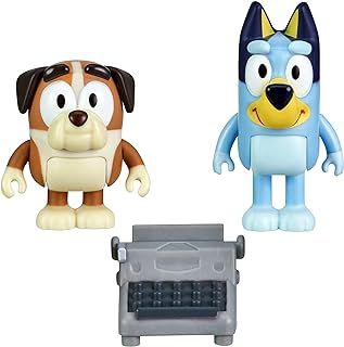 Bluey and Winton School Friends 2 Pack Official 2.5-3 inch Collectable Character Action Figures with Typewriter Accessory