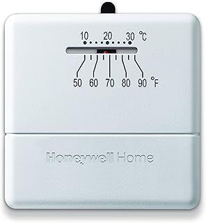 Honeywell Non-Programmable Mechanical Thermostat, bimetal, Almond, 0.6