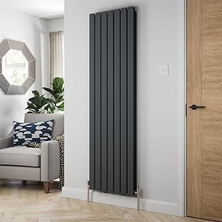 Radiant Living® 1800 x 456mm Anthracite Grey Vertical Tall Designer Radiator Double Column Flat Panel Modern Modern Central Heating Panels Bathroom Radiators