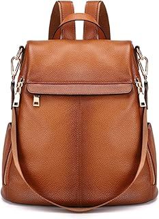 Kattee Women Real Leather Backpack Purse Anti-Theft Rucksack Fashion Shoulder School Bag Fits 11 inches Tablet