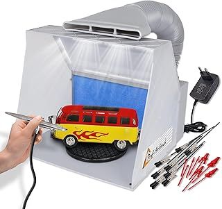 AMUR Airbrush Spray Booth Kit Adjustable Airflow 5.1m³/min Integrated LED COB Lights Independent with Turntable Silent with Accessories for Your Art