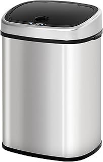 HOMCOM Stainless Steel Kitchen Sensor Dustbin Automatic Touchless Rubbish Garbage Waste Bin 58L Silver