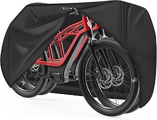 Bike Cover for 2 Bikes, 600D PU Coating Stationary Bike Covers for Outside Storage Waterproof & Heavy Duty, Outdoor Cycle Cover for eBike, Mountain Bikes, Road Bike, Beach Cruiser Bicycle Cover