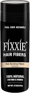 FIXXIE Hair Fibres LIGHT BLONDE for Thinning Hair 27.5g Bottle, Hair Fibre Concealer for Hair Loss for Men and Women, Naturally Thicker Looking Hair with Keratin Hair Fibers.