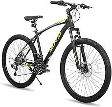 Hiland 26/27.5 Inch Mountain Bike, 21 Speed MTB, Bicycle with High Carbon Steel Frame, Suspension Fork, Dual-Disc Brake, for Adult youth, Men Womens Bikes, Multiple Colors