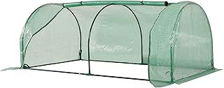 Outsunny Tunnel Greenhouse Green Grow House for Garden Outdoor, Steel Frame, PE Cover, Green, 200 x 100 x 80cm