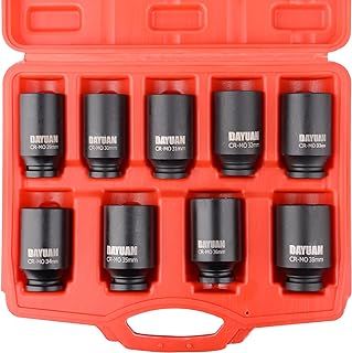 9 AXLE NUT HUB Impact 1/2" Drive Socket 29 30 31 32 33 34 35 36 38MM Socket Set