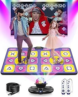 Dance Mat, Electronic Dance Mats for TV with HD Camera, Double Dance Mats with Wireless Controller, Non-Slip Dance Fitness Exercise Pad for Kids Adults, Gift for Girls Boys (Purple)