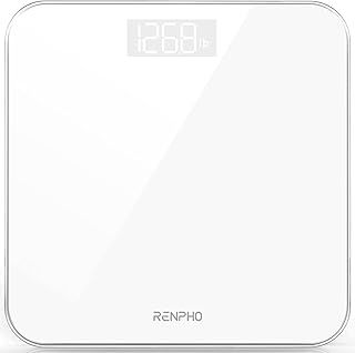 RENPHO Digital Bathroom Scales Weighing Scale with High Precision Sensors Body Weight Scale (Stone/lb/kg) - White, Core 1S
