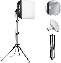 RALENO Softbox Photography Lighting Kit, 40×40cm LED Photography Studio Light with 50W 5500K CCT Bulbs for TikTok Lighting, CRI>97 Light Box Lighting for Video Recording, Studio and YouTube