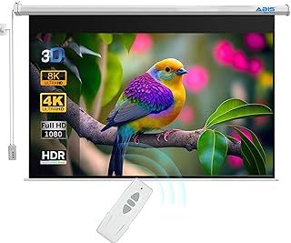 ABIS 100" Electric Motorised Projector Screen | Support 16:9 Aspect Ratio Resolution FHD, 2K to 8K | Perfect for Meeting, School, Home, Theatre, Cinema Indoor