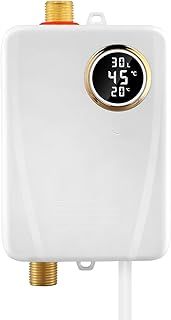 3000W Instant Water Heater, Mini Electric Tankless Instant Heater with LED Display, Under Sink Water Heater Constant Temperature for Shower Bathroom Kitchen