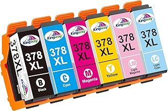 KINGWAY 378XL Ink Cartridges Remanufactured for Epson 378 378XL Ink Cartridges Multipack Compatible with Expression Photo XP-8700 XP-8600 XP-8000 XP-8005 XP-8500 XP-8505 XP-8605 Printers, 6 Pack