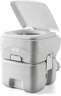 Trail Portable Camping Toilet, Compact Flushable Travel Loo, Large Detachable Waste Tank (10L / 20L), Hygienic Double Seal Blade Valve to Prevent Smells, Outdoor Fishing Festival Caravan Porta Potty