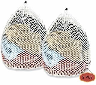 Net Laundry Bags 30 x 40 cm, 2 Pcs Mesh Laundry Bags, for Washing Machine, Delicates, Bra, Socks, Baby Clothes, Durable Washing Machine bag, Reusable Delicate Laundry Bag with Drawstring