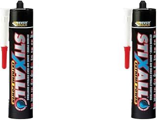 Everbuild Stixall Extreme Power, Building Adhesive and Sealant Hybrid, Crystal Clear, 290 ml&Stixall Extreme Power, Building Adhesive and Sealant Hybrid, White, 290 ml