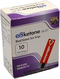 10 eBketone Blood Ketone Test Strips eBketone Blood Ketone Meter Strips (Meter Sold Separately)