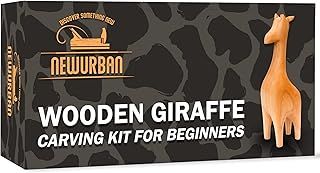 NEWURBAN Wood Carving Kit for Beginners - Whittling kit with Giraffe - Linden Woodworking Kit